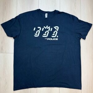The Police Mens 3XL Black Graphic T‎ Shirt Anvil Cotton Band Tee Rock Music